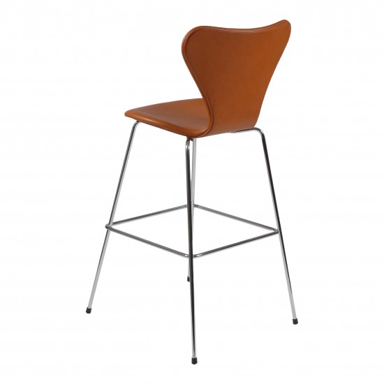 Arne Jacobsen Syver barstol i cognac l der Gratis levering